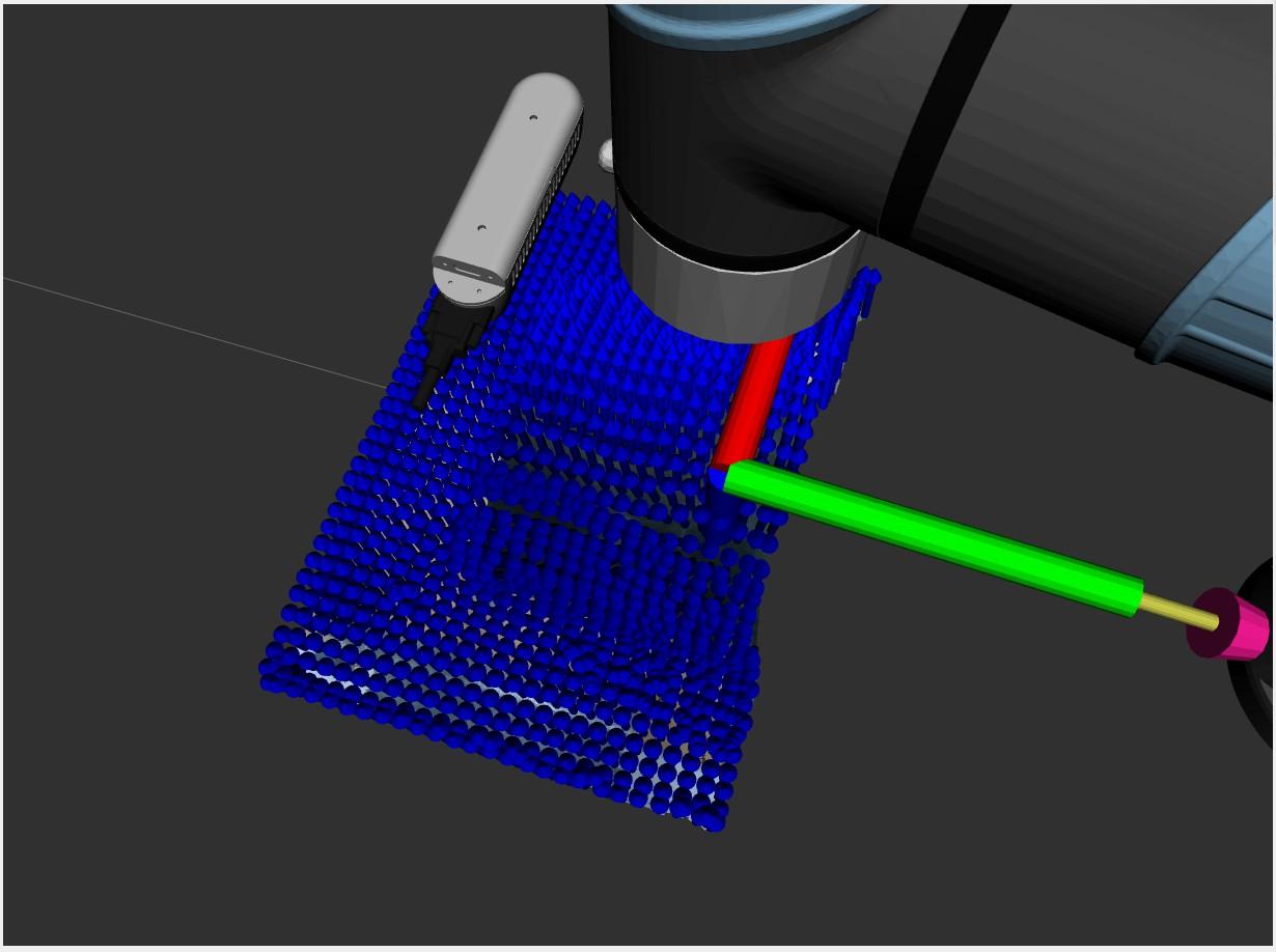 Computed surface normals visualization with blue arrows